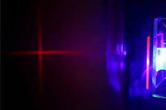 <a href="https://polyopto.wp.st-andrews.ac.uk/research-areas/organic-lasers/">Organic Lasers </a>  <br/>An organic blue laser projected onto a screen in the laboratory